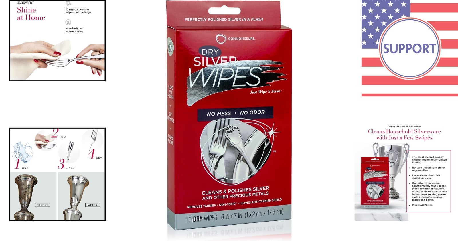 10-Pack Silver Cleaner Wipes for Jewelry & Tableware – Tarnish Removal Made Easy