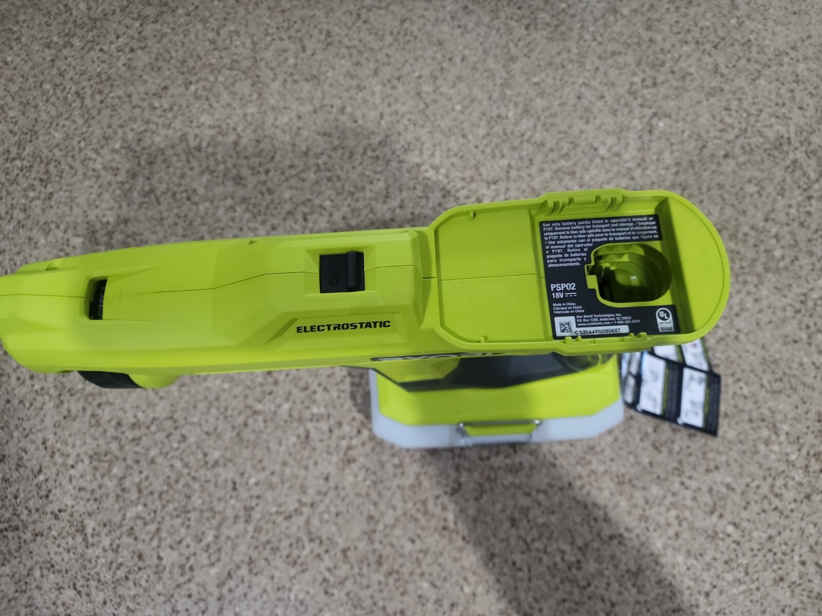 RYOBI PSP02 ElectroStatic Sprayer 18V ONE+ (Bare Tool only)