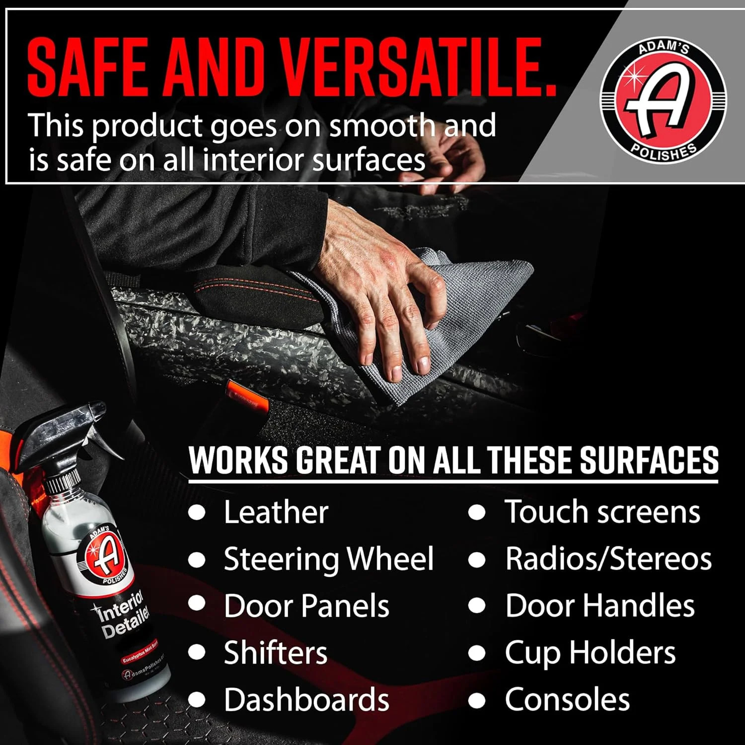 Adam’s Polishes Interior Detailer 16oz – Total Car Interior Cleaner, Protectant