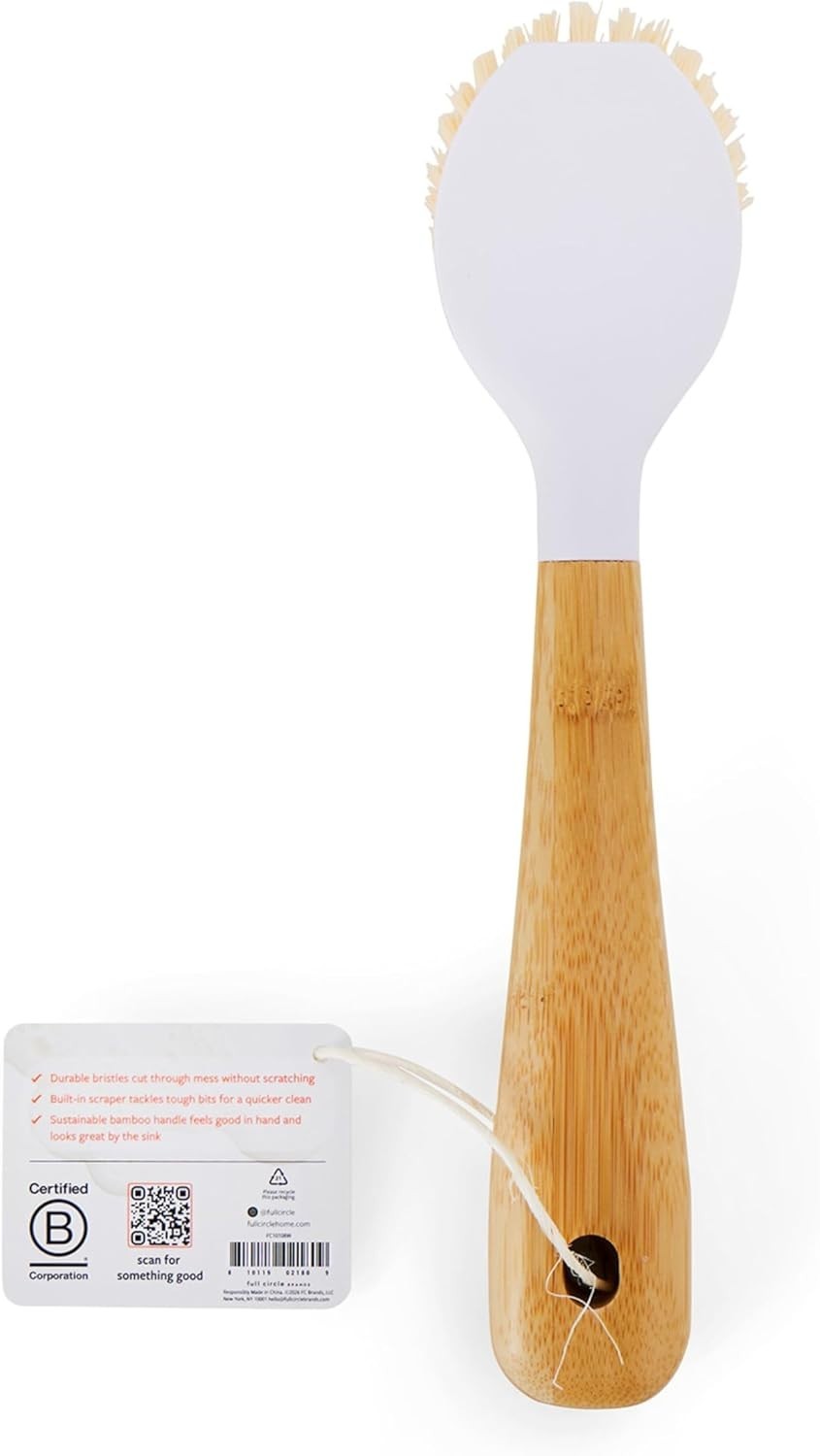 Daily Dish Brush: Eco-Friendly Bamboo Handle for Cast Iron & Nonstick Cookware