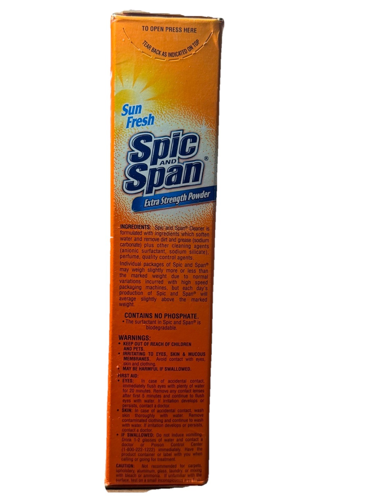 Spic and Span Extra Strength Powder SUN FRESH 27 oz NEW Sealed