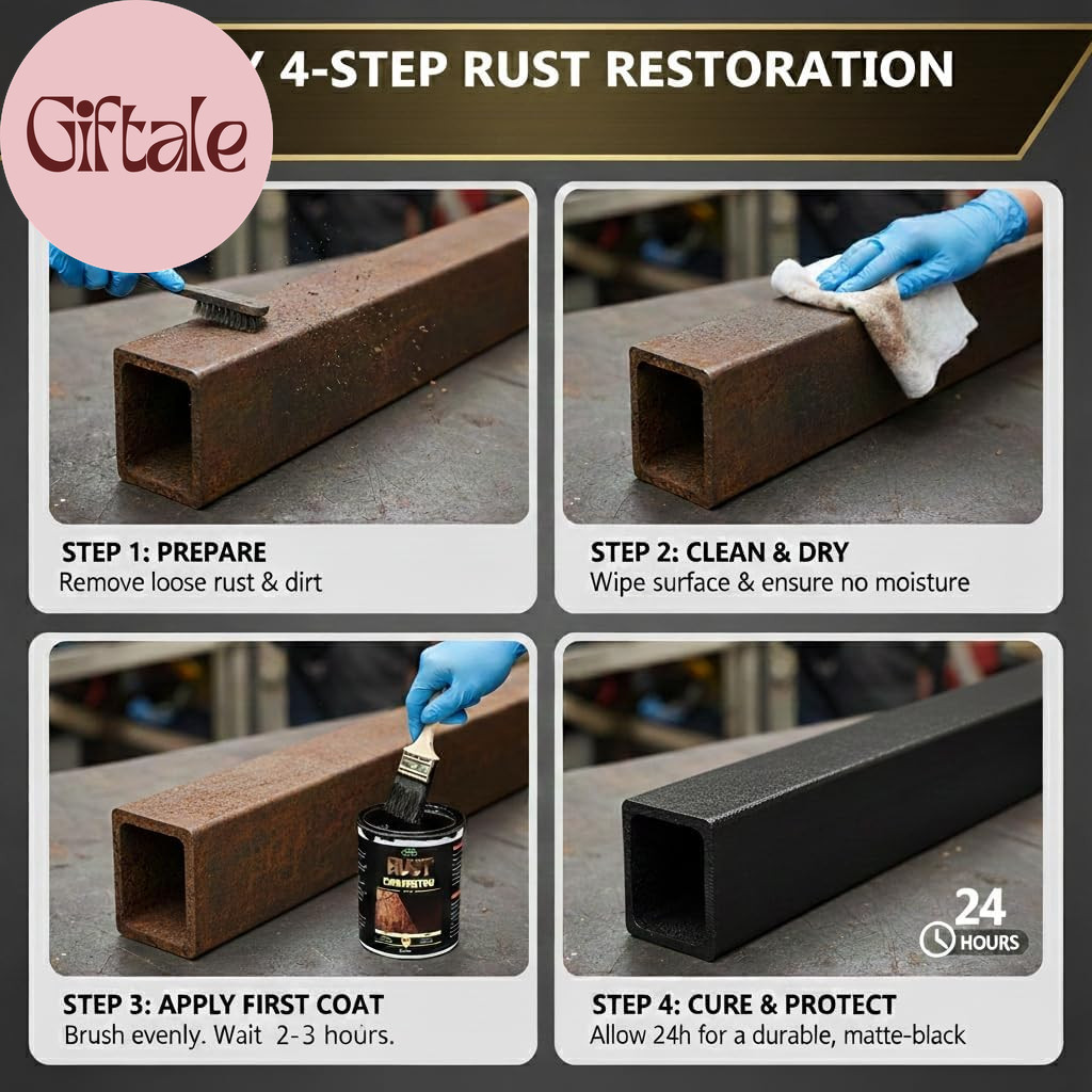 2-In-1 Rust Converter & Metal Primer – 1 Gallon Black Rust Paint Inhibitor for M