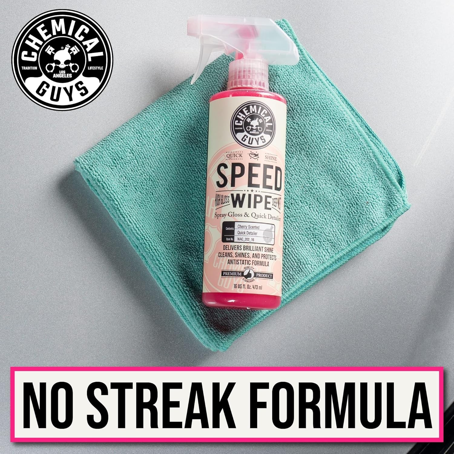 Chemical Guys Speed Wipe 16 Fl Oz Quick Detailer High Gloss Streak Free Shine