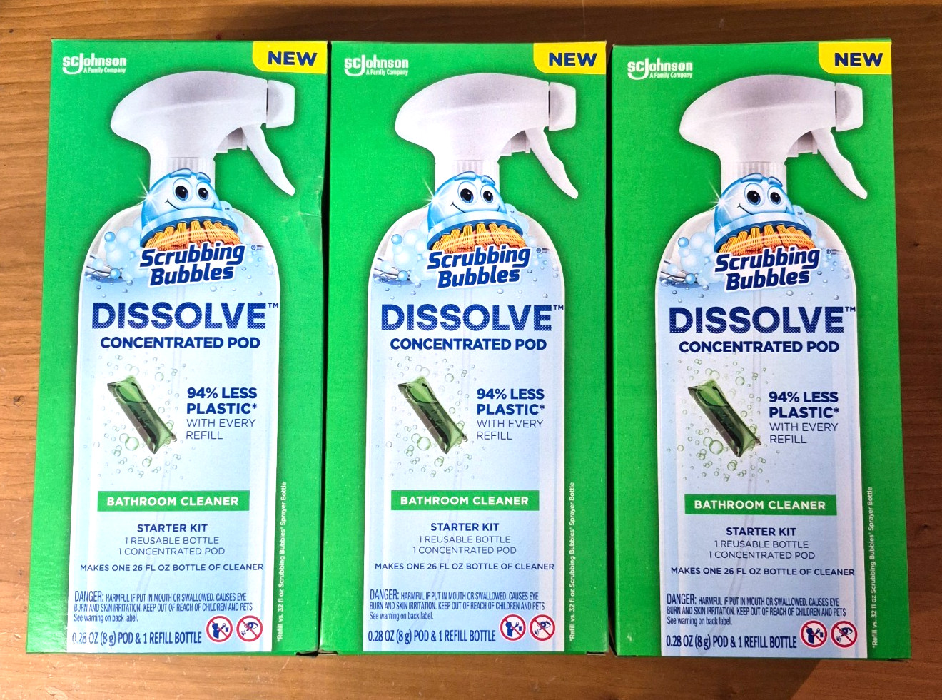 SC Johnson Scrubbing Bubbles Dissolve Concentrated Pod Bathroom Cleaner LOT/3
