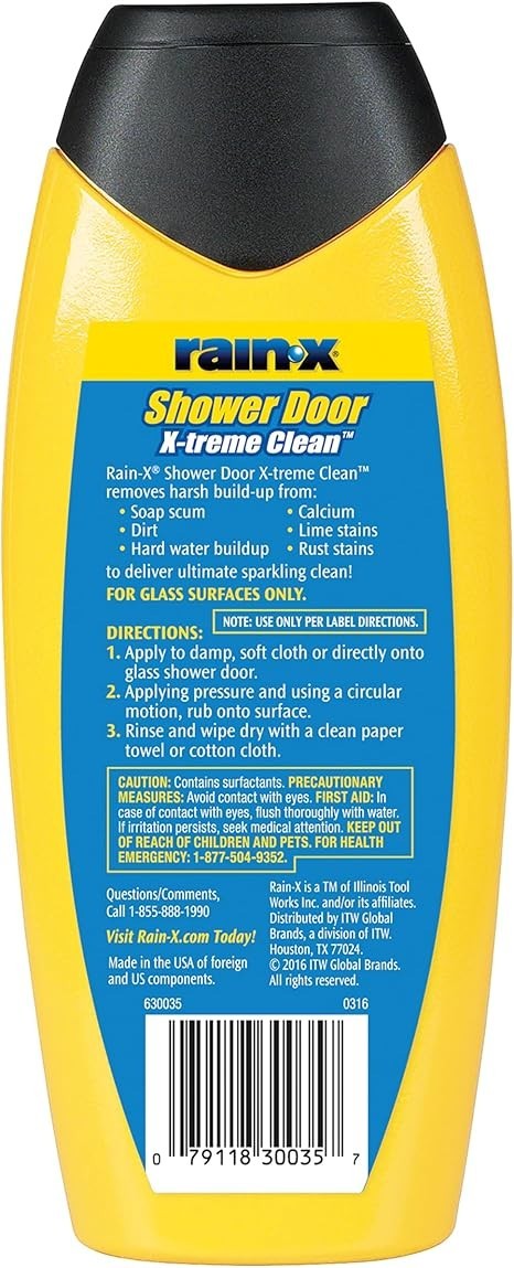 Rain-X 630035 X-Treme Clean Shower Door Cleaner, 12 Fl. Oz – Removes Soap Scum