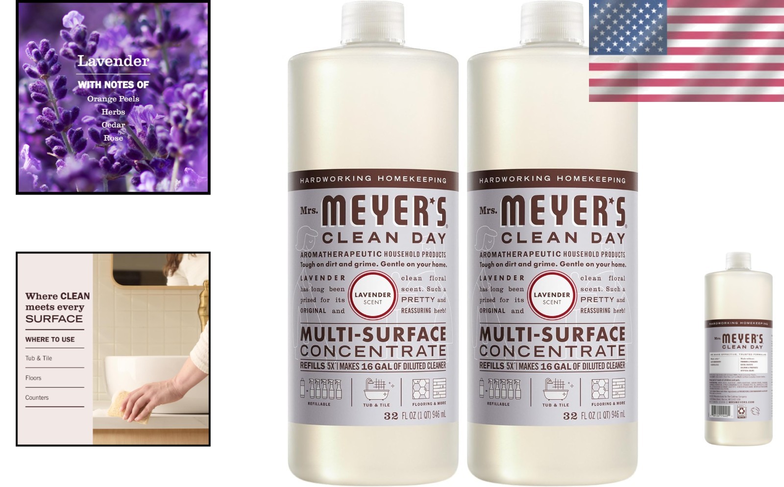 Lavender Scented Multi-Surface Everyday Cleaner – 32 Fl Oz Biodegradable Duo
