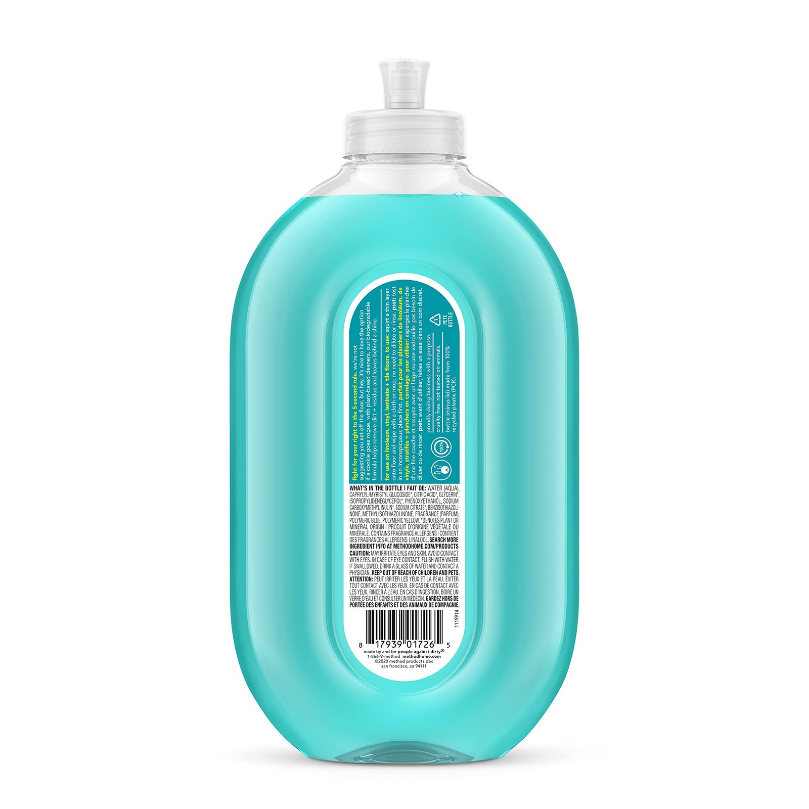Method Hardwood Floor Cleaner Squirt + Mop Bottle, 25 Fl Oz (Pack of 6)