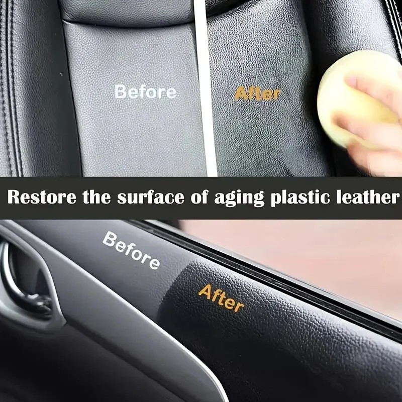 Car Plastic Restorer Wax Interior Trim Dashboard Back to Black Gloss Scratch Rep