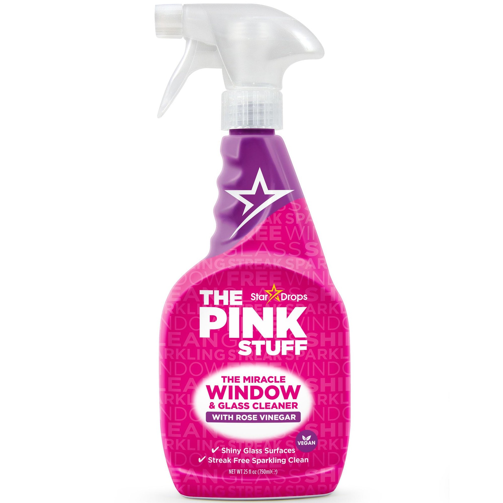 Stardrops Miracle Window and Glass Cleaner with Rose Vinegar Spray 750ml 20759