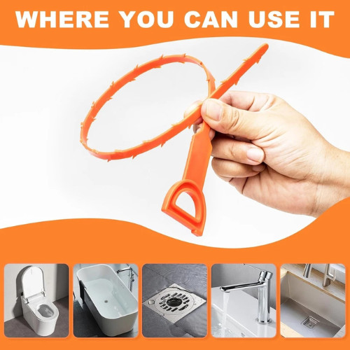 Drain Snake Clog Remover – 4 Pack 20 Inch Flexible Hair Drain Removal Tool
