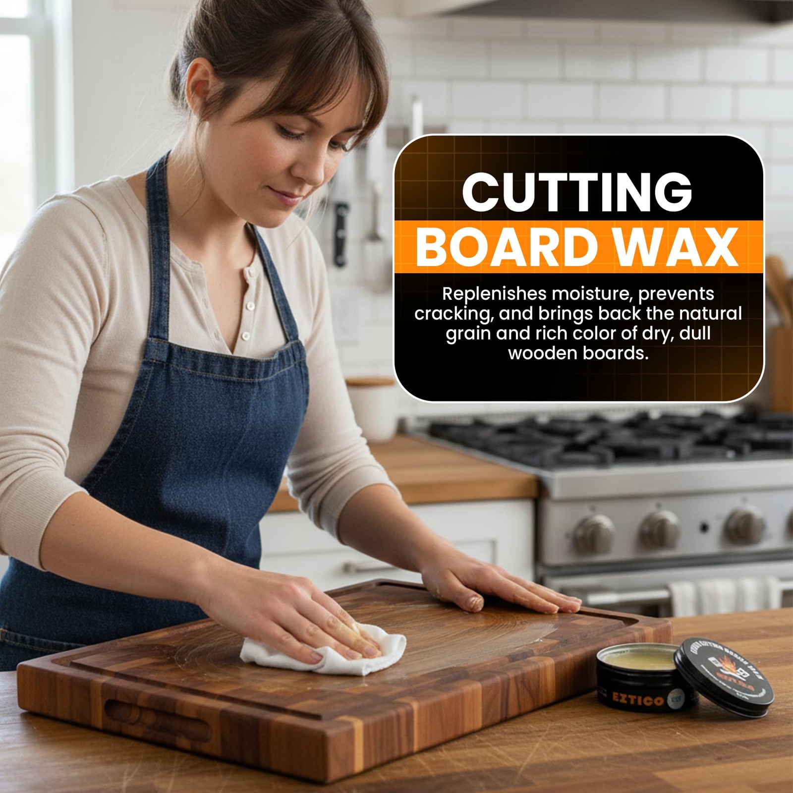 Cutting Board Wax – Food Safe Beeswax & Mineral Oil Board Butter for Wooden C…