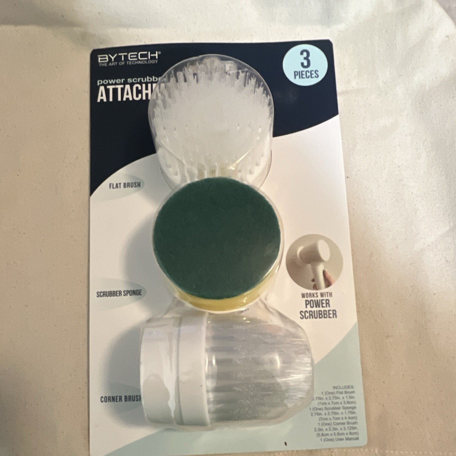 Bytech Power Scrubber 3 Piece Attachment Set BY-HH-MC-104-X3 Sealed