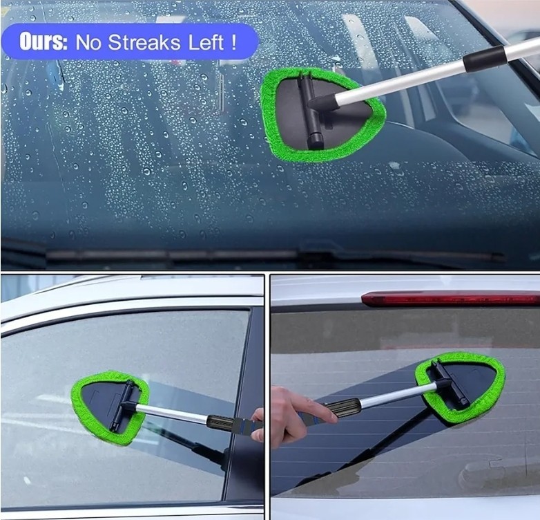 Windshield Cleaner Tool Car Cleaning Kit w/Extendable Handle & 4 Microfiber..294