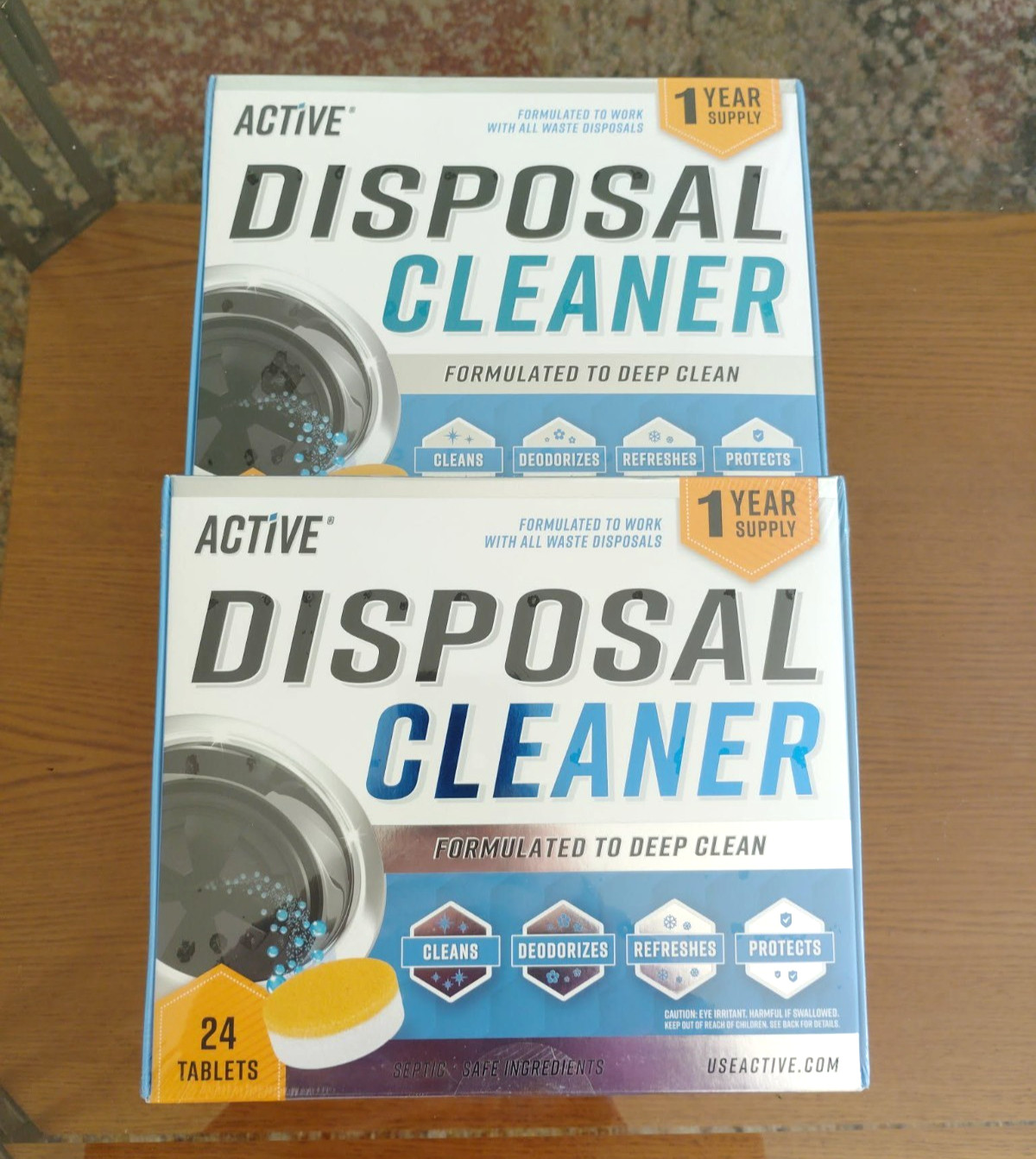 2x Active Garbage Disposal Cleaner Deodorizer Tablets 24 Tablets Ea Citrus Scent