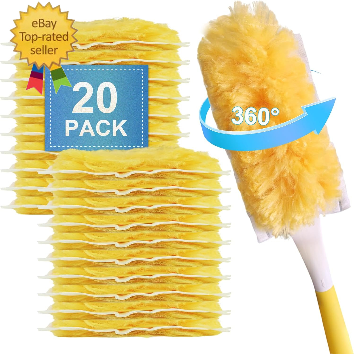 20 Pack Heavy Duty Duster Refills for , Multi-Surface 360° Disposable Dusters Ki