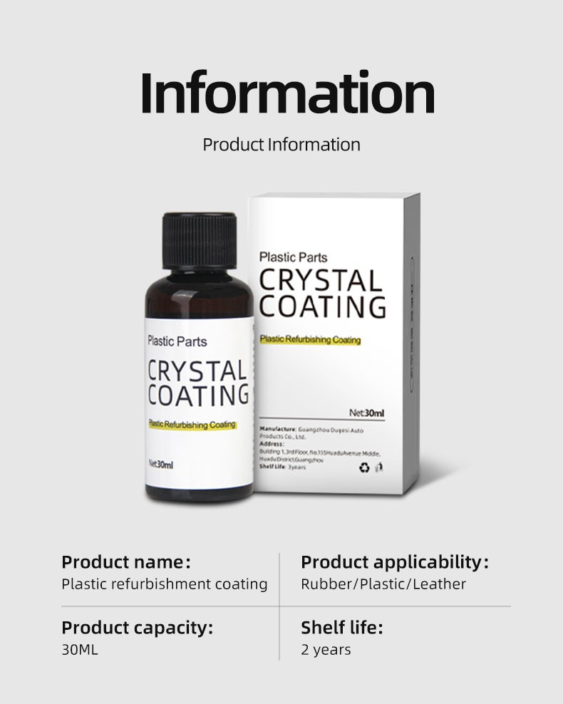 Generic Car Parts Refreshing Agent Coating 30ml Revitalizing Coating PP Parts