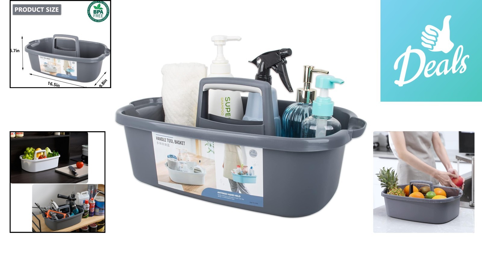 Durable Portable Cleaning Caddy – Stackable Plastic Organizer for Every Room