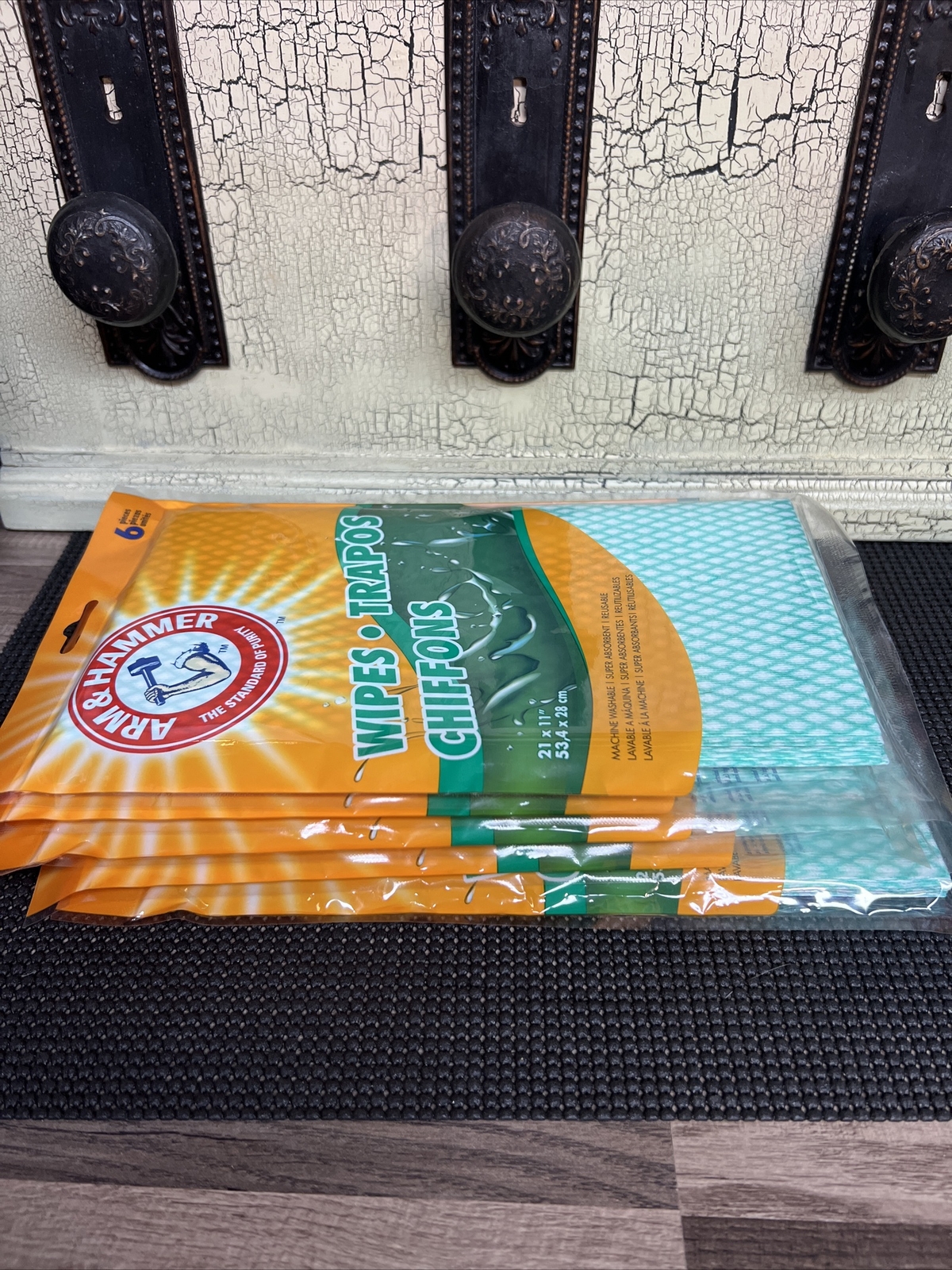 (LOT OF 5 PACKS) Arm & Hammer 6-Pack Non-Woven Fiber Cloth – 30 WIPES TOTAL