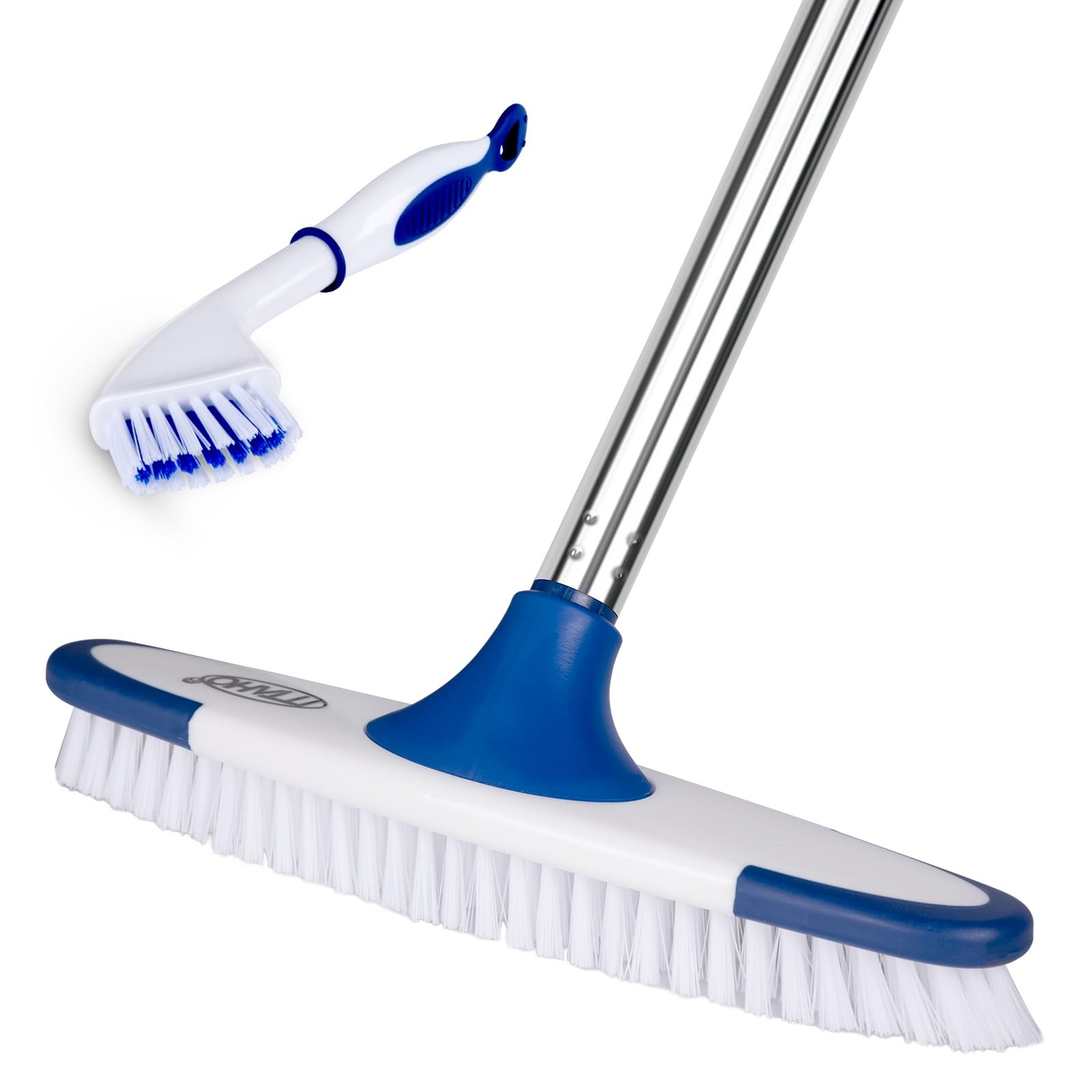 Floor Scrub Brush with Long Handle – 53″ Deck & Grout Cleaner Brush Set