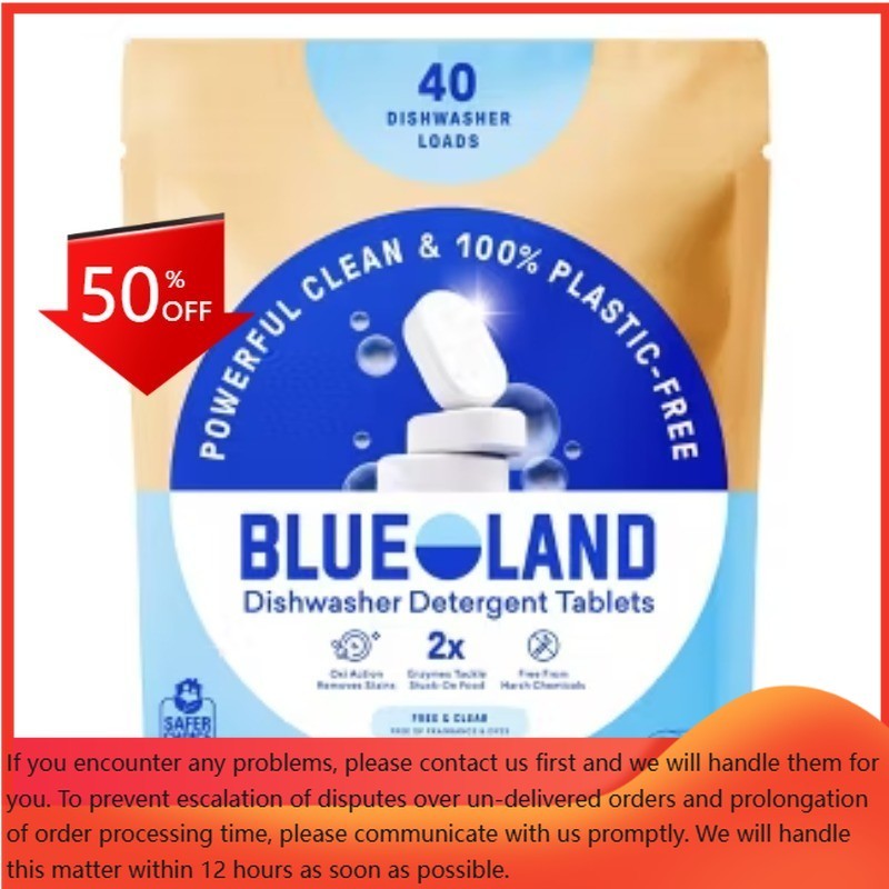 Blueland Fragrance Free Dishwasher Detergent Tablets – 9.5oz/40ct:Hypoallergenic