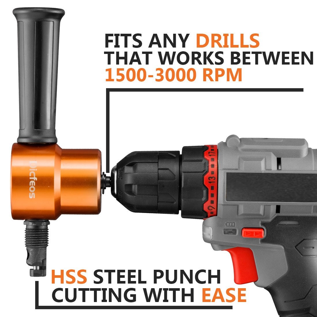 Double Head Sheet Metal Cutter Versatile Nibbler Drill Attachment For Straight C