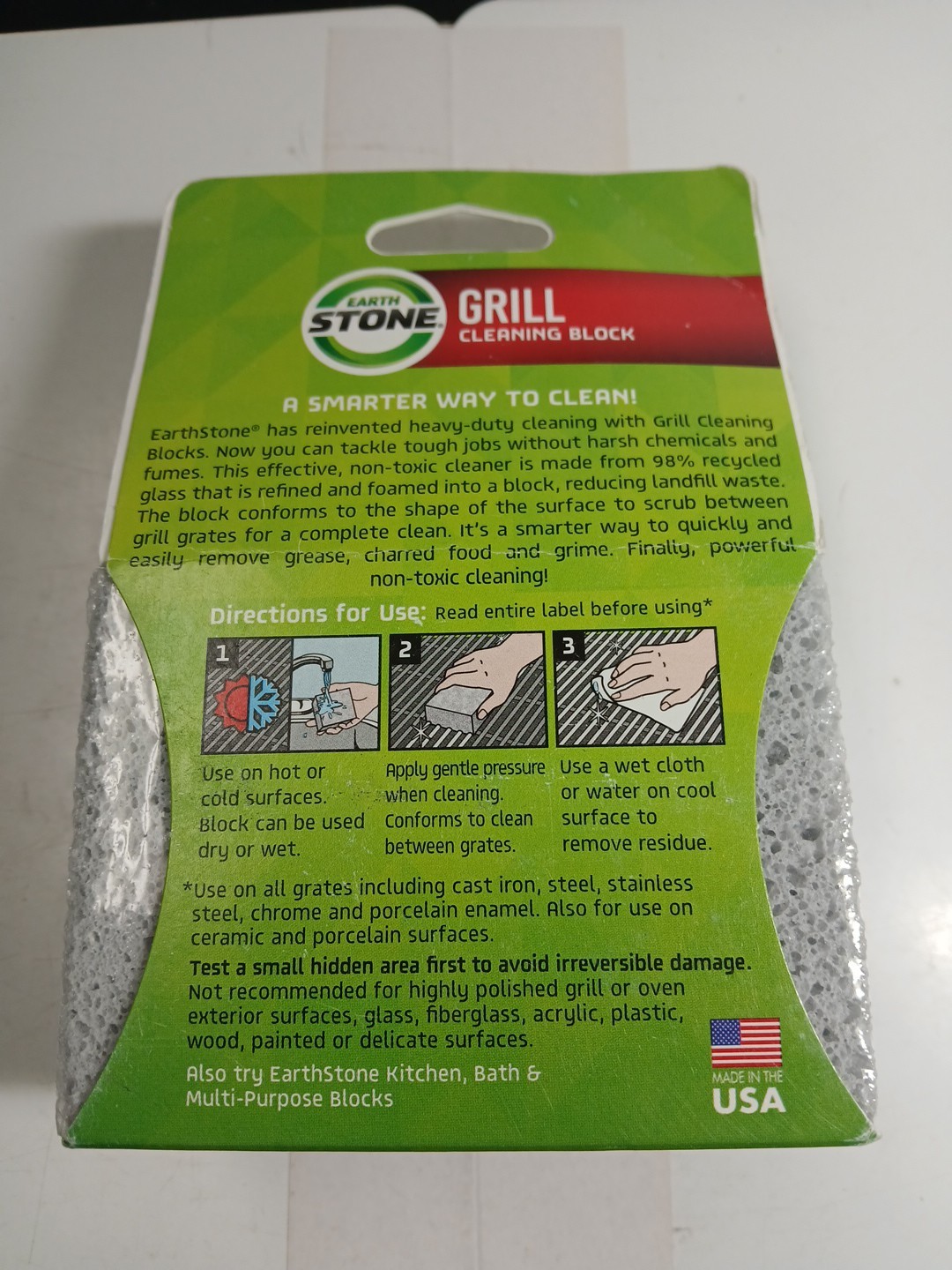 EarthStone Grill Cleaning block Eco Friendly Fast Shipping