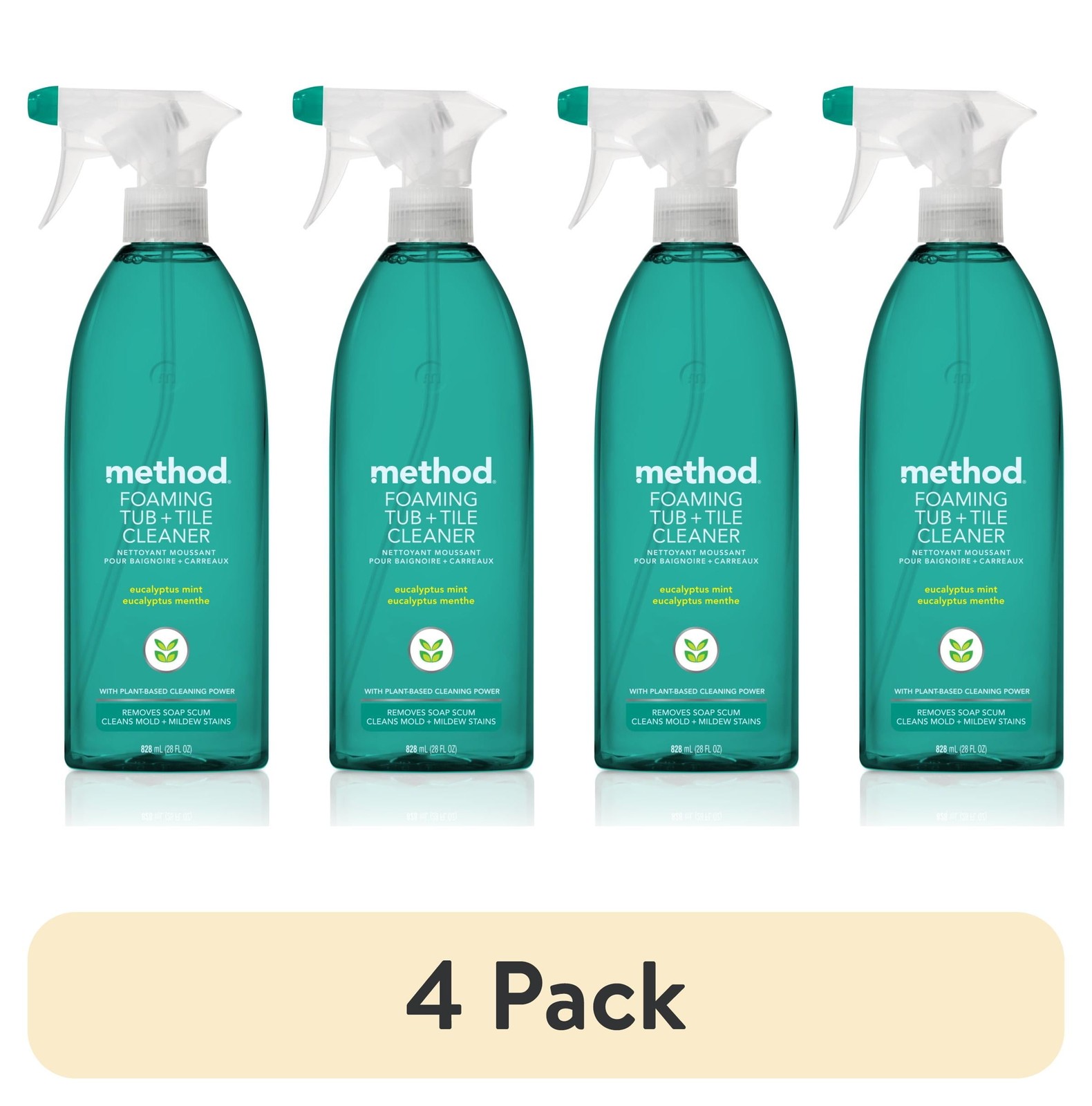 (4 pack) Eucalyptus Mint Foaming Bathroom Cleaner, 28 Fl Oz
