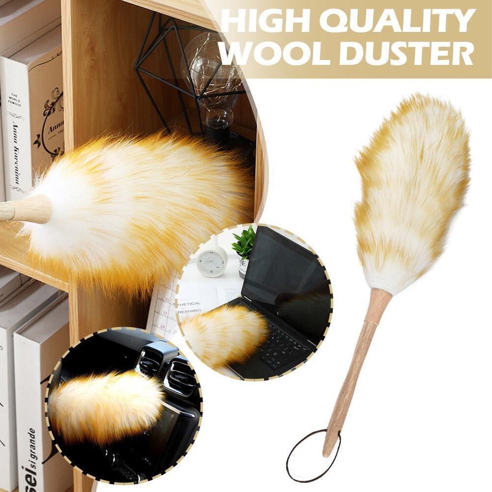 Artificial Ostrich Feather Duster Wool Duster Brush Anti Static Cleaning Tool US