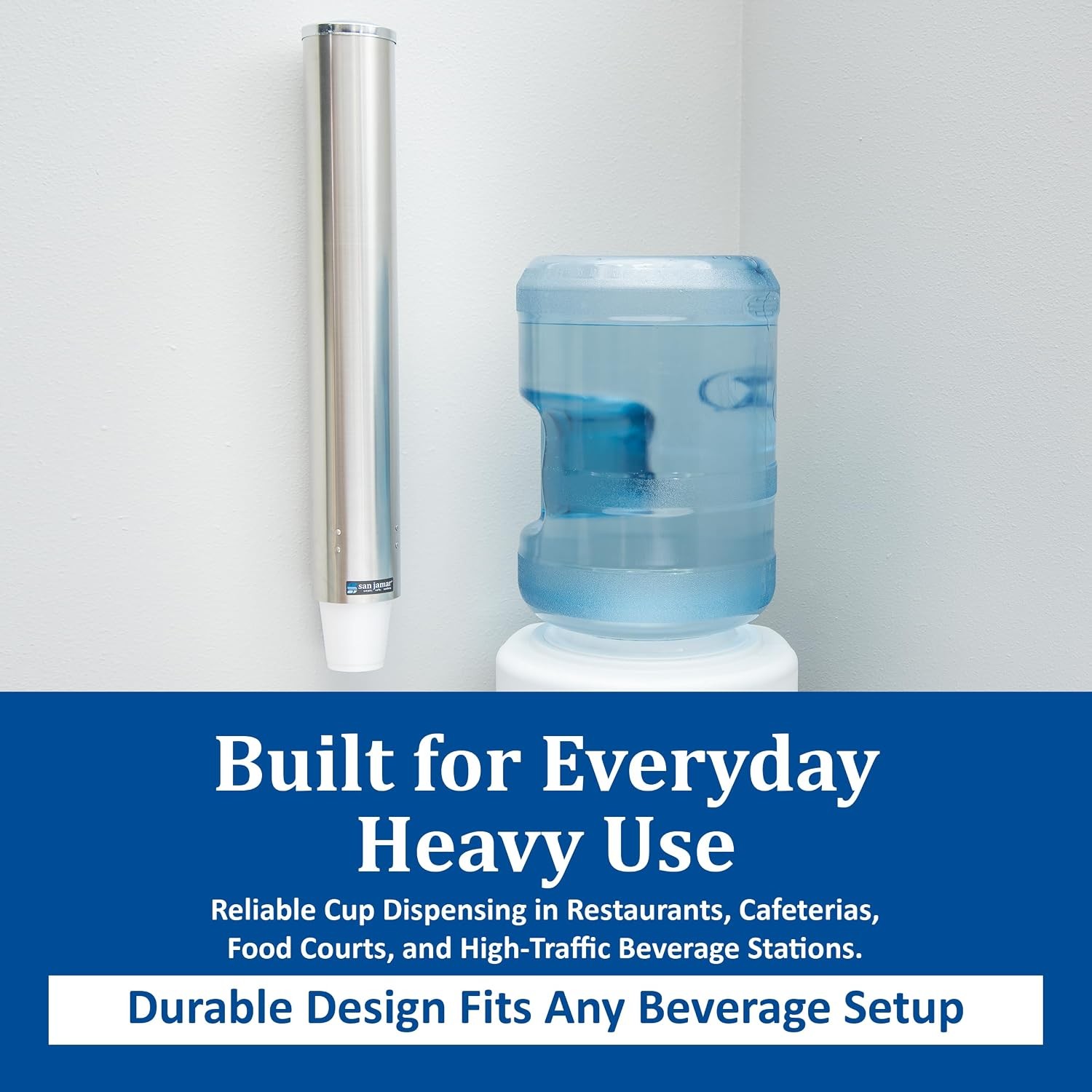 San Jamar Large Pull-Type Cup Dispenser Fits 12 – 24 Oz. Cups with Flip Cap fo