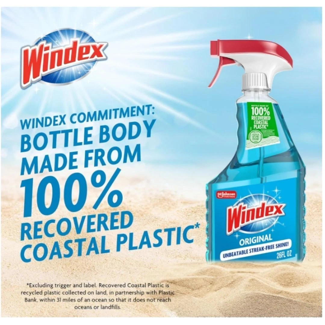 Windex Glass and Window Cleaner Spray Bottle, Original Blue Scent, 23 Fl Oz