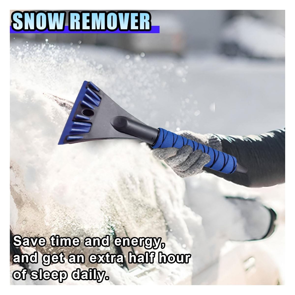 Ice Scraper for Car Windshield, No Scratch Car Window Frost Scraper with Foam Ha