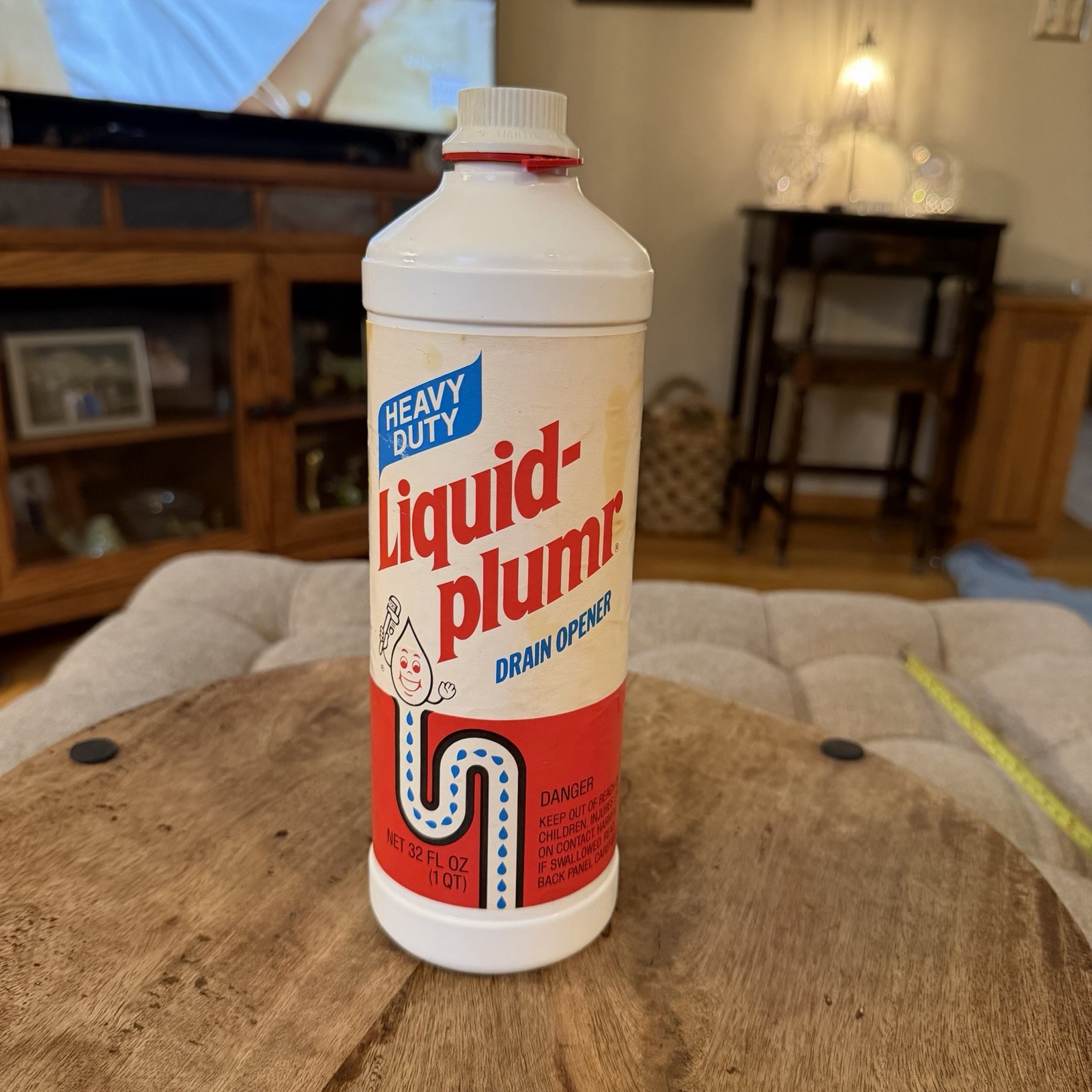 Vtg 1980s Liquid Plumr Drain Opener Cleaner 32 Oz Plastic Bottle Sealed