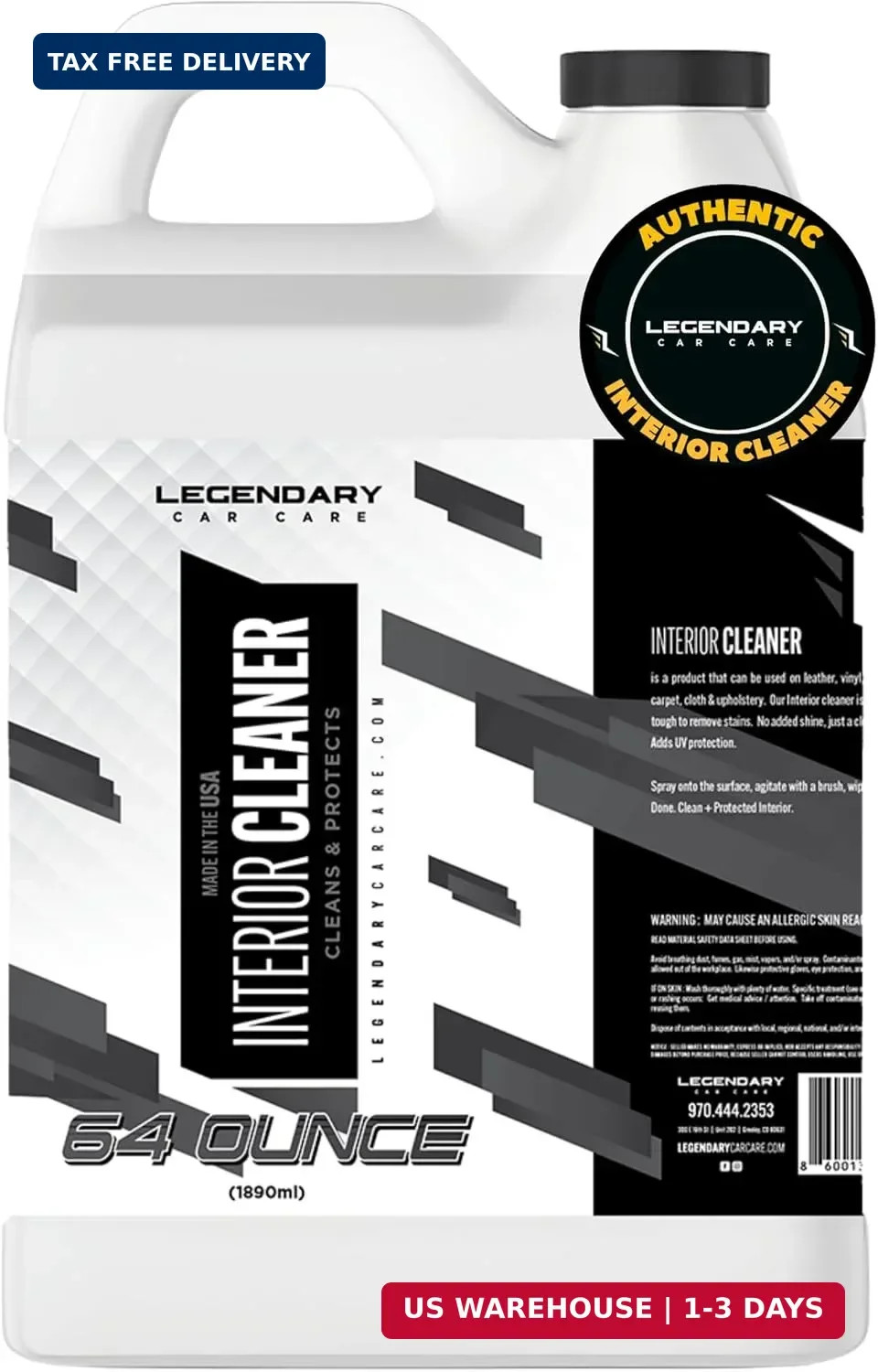Legendary Interior Cleaner 64oz (Half Gal.) – All Purpose Interior Detailer & Ca