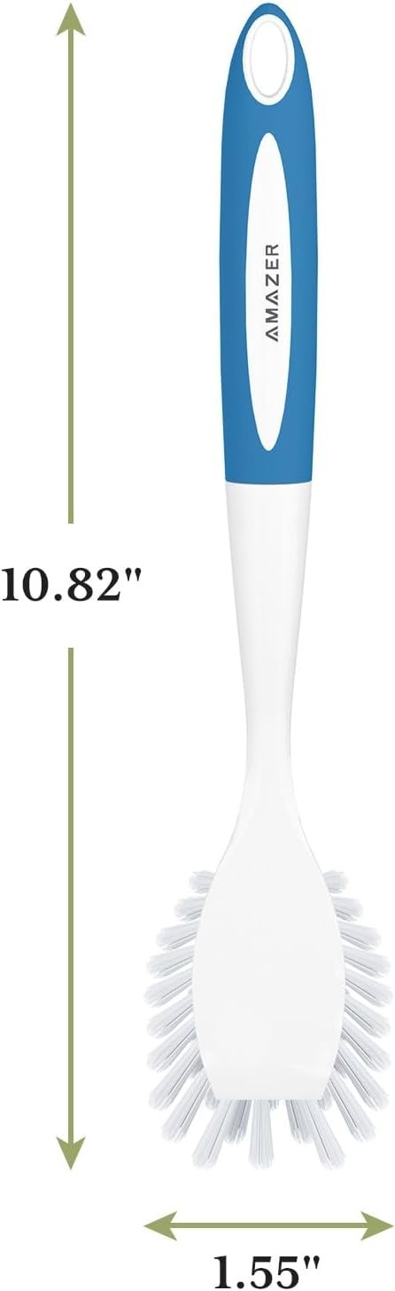 Dish Brush with Handle 2 Pack Kitchen Scrub Brushes for Cleaning Dish Scrubbe