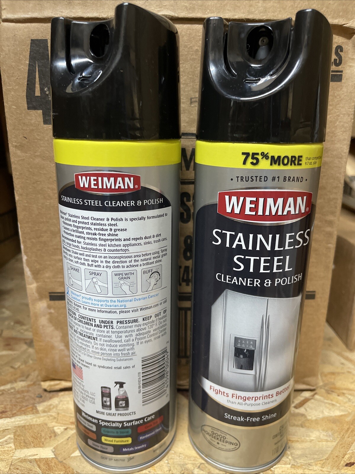 Weiman Stainless Steel Cleaner and Polish 17 Oz Each (2 PACK) New