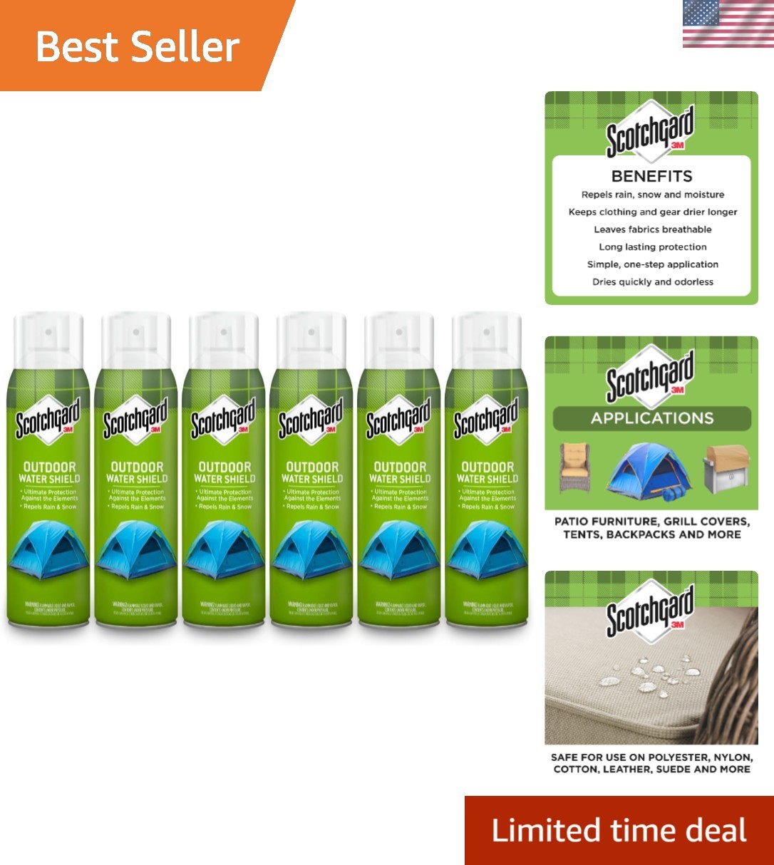 Scotchgard Heavy Duty Water Shield, Repels Water, Ideal for Outerwear, Tents,…