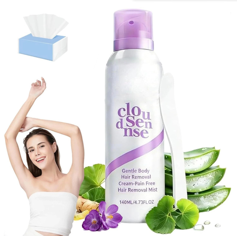 NEW Cloud Sense Gentle Hair Removal Mousse Spray, Aloe & Hyaluronic Acid