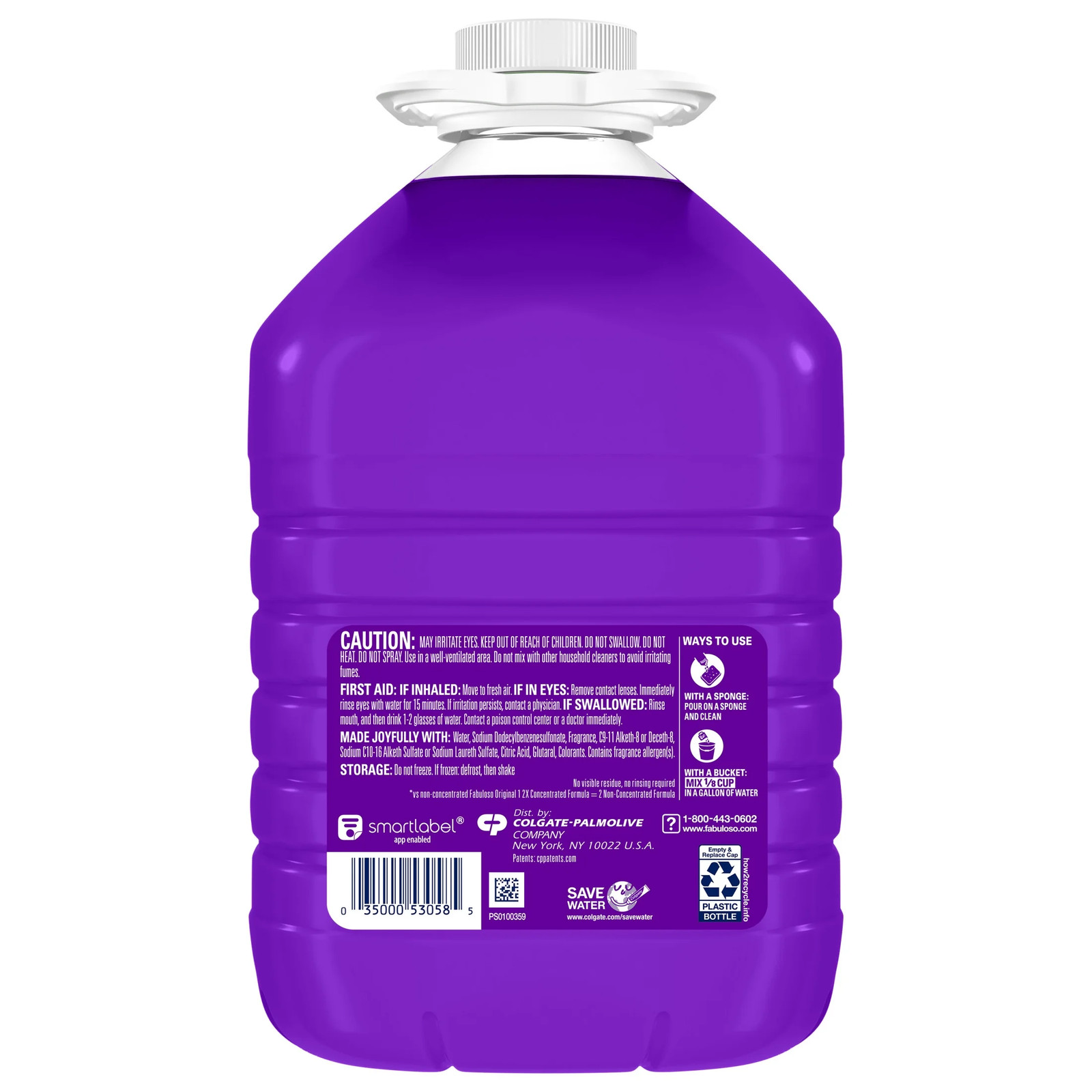 Fabuloso 2X Multi-Purpose Cleaner, No Rinse Floor Cleaner, Lavender Scent, 128 F