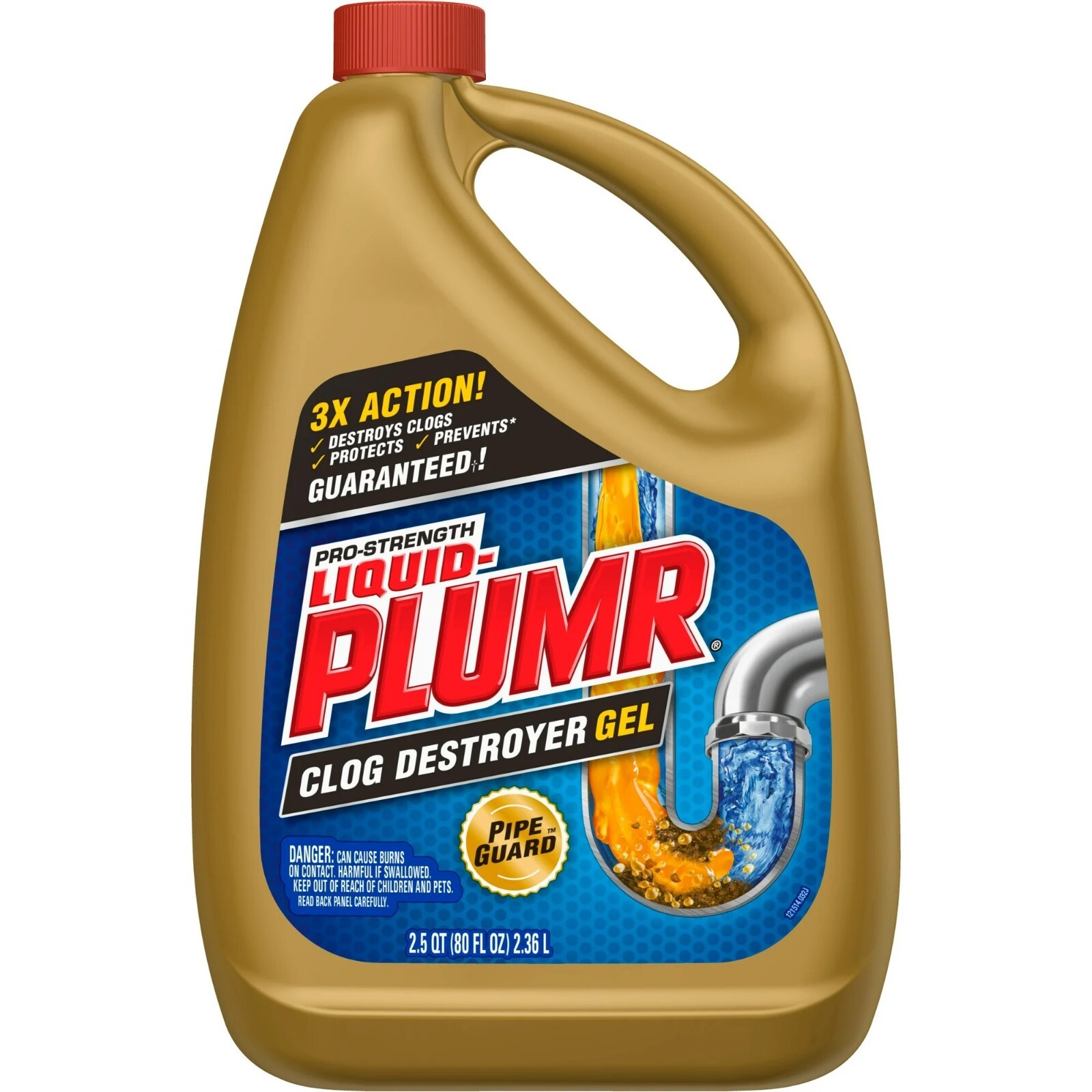Liquid-Plumr Pro-Strength Drain Clog Remover Gel With Pipe Guard, 80 fl oz