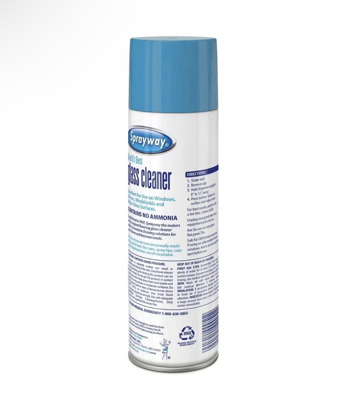 SHIPS FREE SAME DAY- Sprayway, Glass Cleaner, 19 Oz Cans, Pack of 4