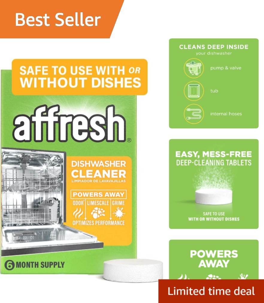 EPA Certified Dishwasher Cleaner Tablets – 6 Tablets for Superior Odor Removal