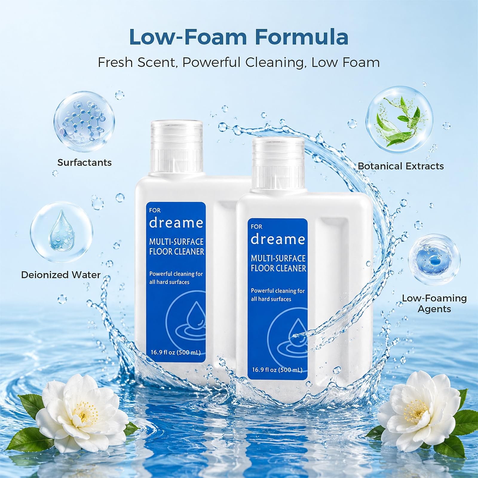 33.8 Fl Oz (1000mL) Cleaning Solution with Dreame Wet Dry Vacuum Cleaners, 2P…
