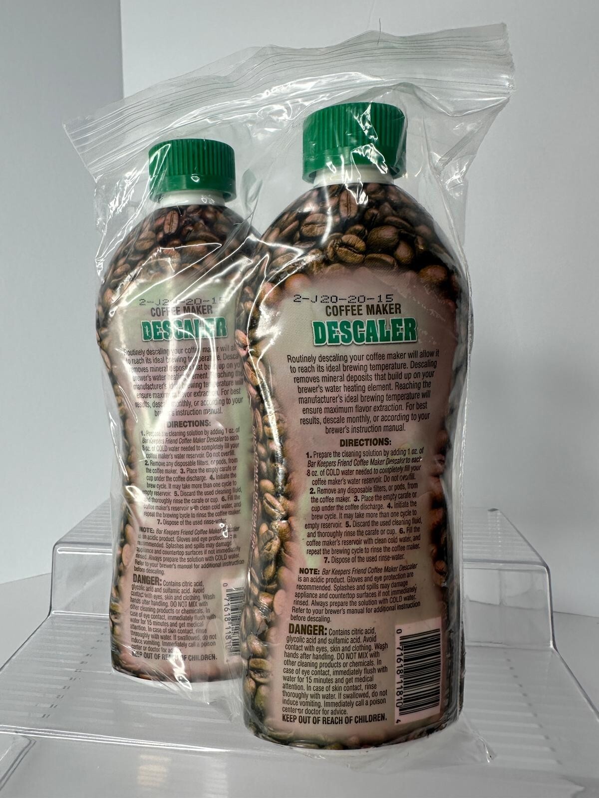 Bar Keepers Friend Coffee Maker Descaler 12 oz Removes Lime Deposits Set of 2