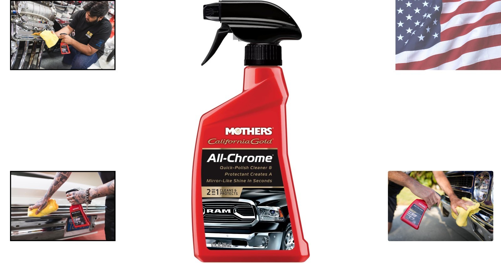 12 Oz. California Gold All-Chrome Cleaner – Removes Smudges & Protects Surfaces