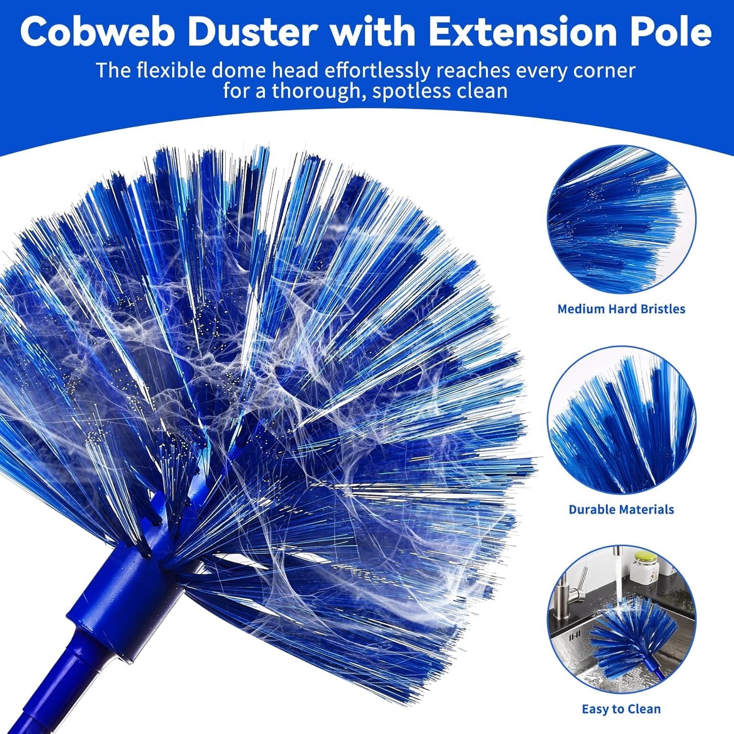 Long-Handled Dusting Set – 5 PCS Microfiber Kit for Furniture & High Ceilings