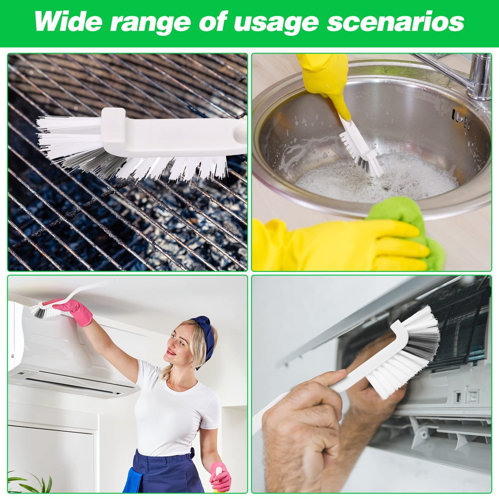 24 Pcs Kitchen Scrub Brush Bulk Sink Bathroom Edge Corner Cleaning Brush Righ…