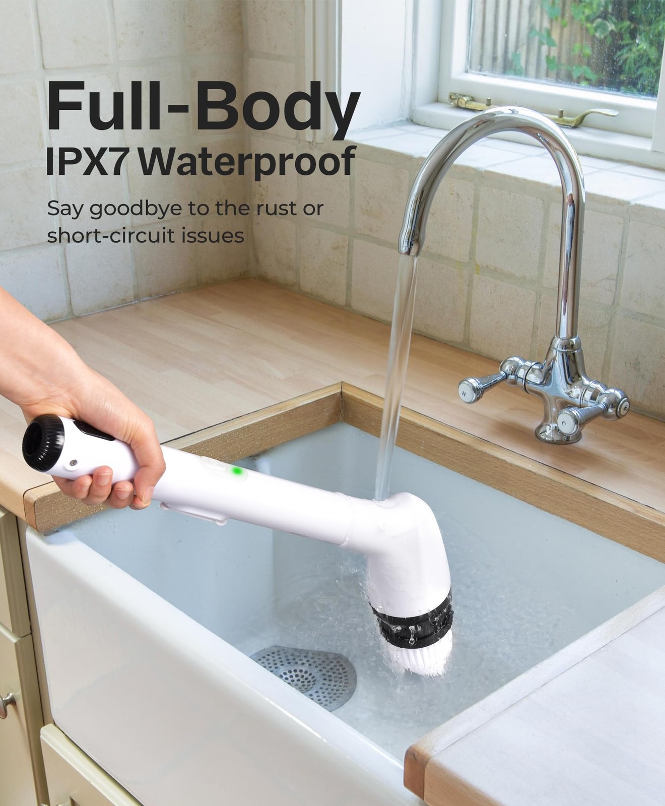 Electric Spin Scrubber, New Full-Body IPX7 Waterproof Bathroom Cleaner Brush,…