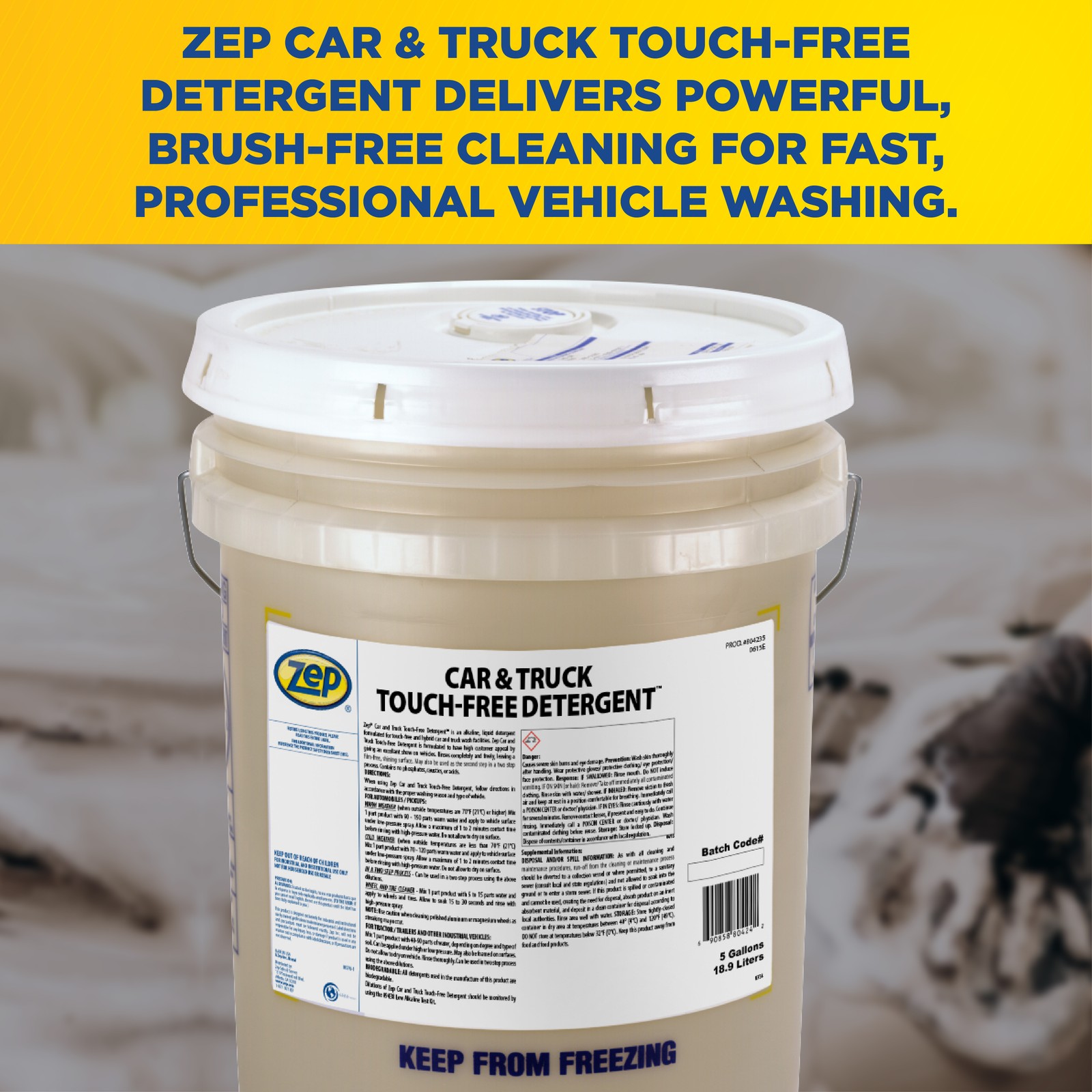 Zep Car & Truck Touch-Free Detergent – 5 Gal (Each) – 804235 – Alkaline Liquid