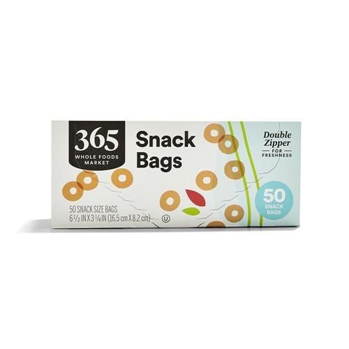Whole Foods Market, Snack Size Storage Bags, Double Zipper, 50 Count – Pack Of 2