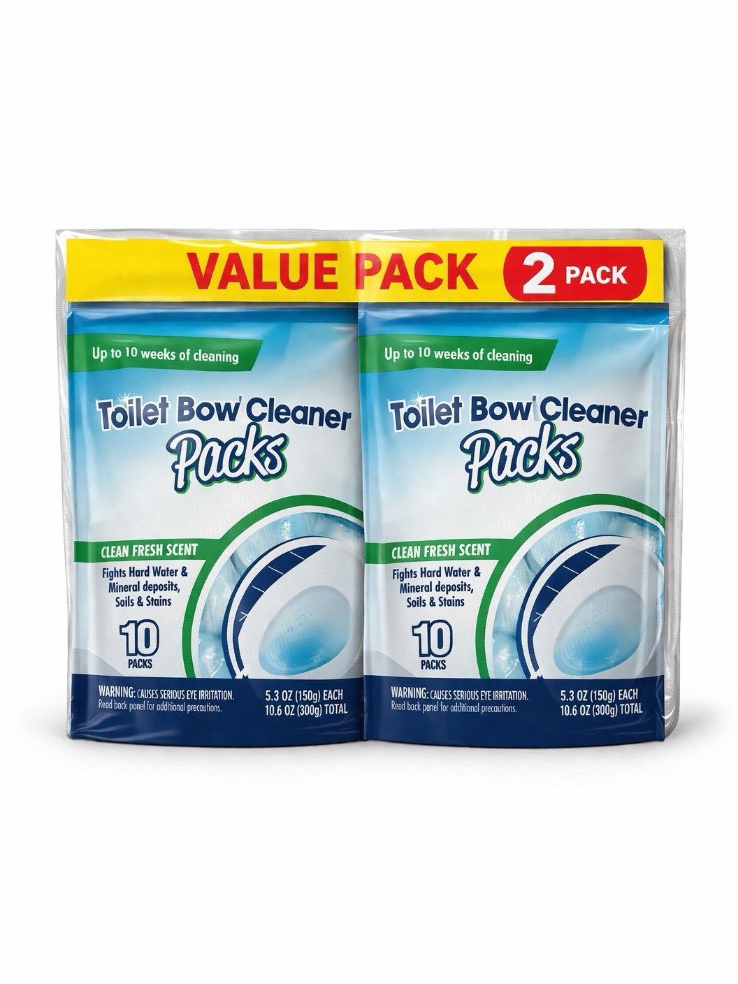 Toilet Bowl Cleaner Tablets 2 Pack Clean Fresh Scent 10 Tablets Each